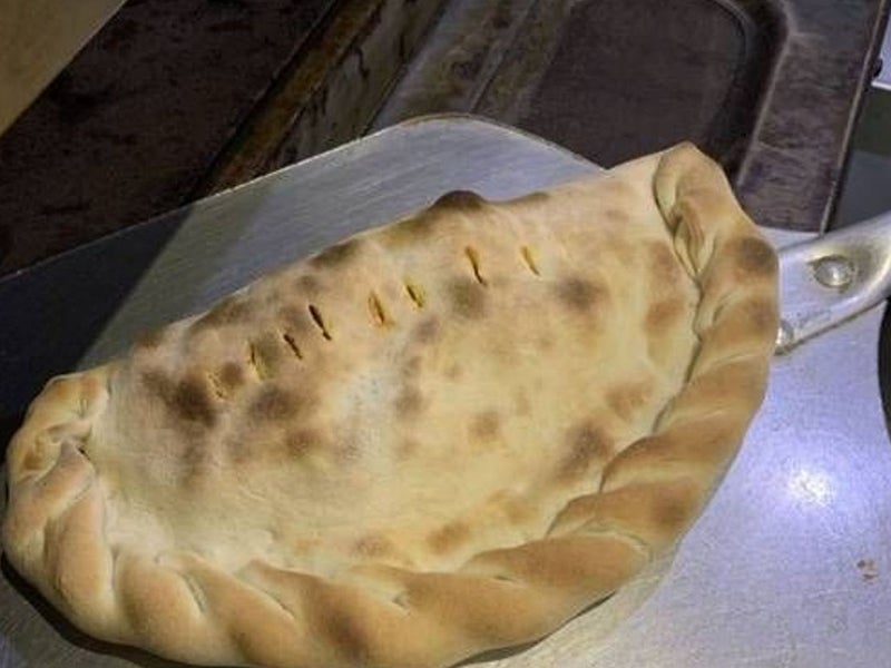 Calzone on the pizza peel